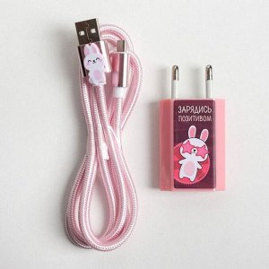 Набор кабель USB - micro USB и штекер «100% милоты», 1 м