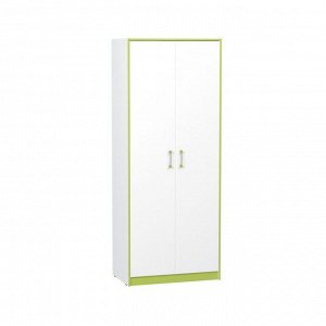 Шкаф для одежды Альфа 13.42, 868х529х2177, Лайм зеленый/Белый премиум