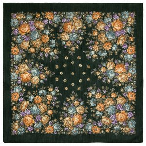 Платок из шерстяной разреженной ткани, с подрубкой 'Цветы для души', вид 9, 115х115 см