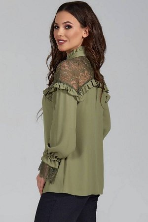 Блуза Teffi Style L-1473 олива