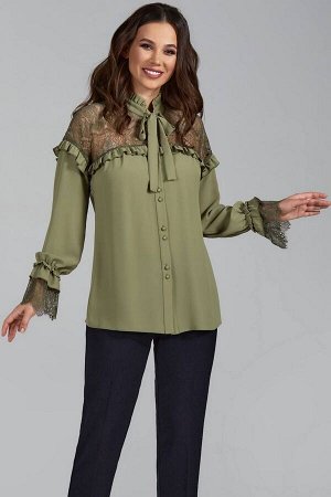 Блуза Teffi Style L-1473 олива