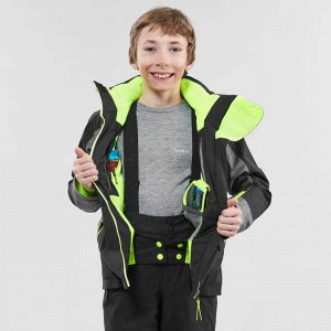 Куртка лыжная детская серо-черная 900 wedze