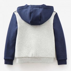 Куртка утепленная гимнастическая детская темно-сине-серая 120 DOMYOS