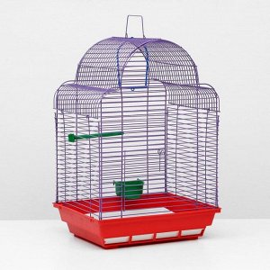 Клетка для птиц "Купола" комплект, 35 х 29 х 51 см, красный/фиолетовый