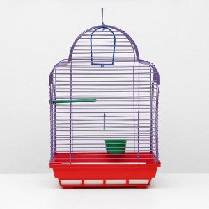 Клетка для птиц "Купола" комплект, 35 х 29 х 51 см, красный/фиолетовый