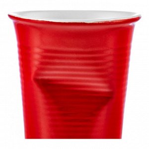 Мятый стаканчик керамический красный 0,24л, красный