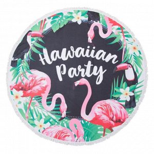 Полотенце пляжное Этель "Гавайская вечеринка", d 150 см, микрофибра, 100% п/э