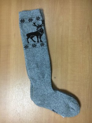 Гольфы шерсть 70% (F, серый с рисунком)