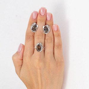 Серебряные серьги с раух-топазами - 1355