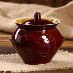 Горшок для запекания &quot;День-ночь&quot;, глазурь, 0.5 л, микс