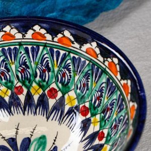 Коса Риштанская Керамика "Цветы" 15,5 см, средняя, синий