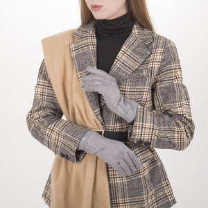 Перчатки женские безразмерные, без утеплителя, для сенсорных экранов, цвет светло-серый