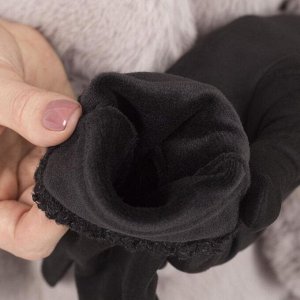 Перчатки женские безразмерные, без утеплителя, для сенсорных экранов, цвет чёрный