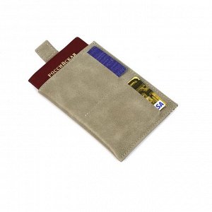 Обложка-футляр для паспорта, 2 кармана для карт, 1 для денег, серый синий питон/серый крек