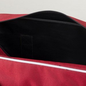 Сумка спортивная, отдел на молнии, наружный карман, длинный ремень, цвет красный