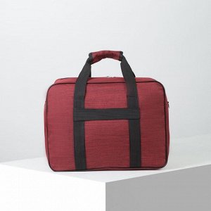 Сумка дорожная, отдел на молнии, наружный карман, длинный ремень, крепление для чемодана, цвет красный