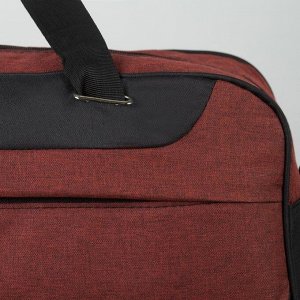 Сумка дорожная, отдел на молнии, наружный карман, длинный ремень, крепление для чемодана, цвет красный