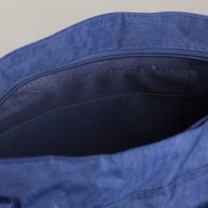 Сумка дорожная, отдел на молнии, наружный карман, с увеличением, длинный ремень, цвет синий