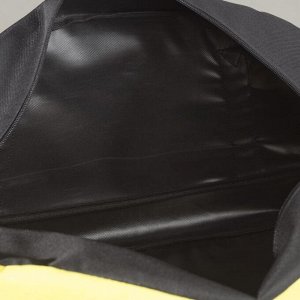 Сумка спортивная, отдел на молнии, наружный карман, длинный ремень, цвет чёрный/жёлтый