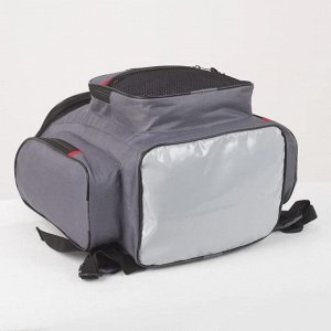 Рюкзак туристический, 35 л, отдел на молнии, 3 наружных кармана, цвет серый