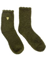Махровые носки р.35-40 &quot;Сердечко&quot; Тёмно-зелёные