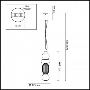 4827/18L PENDANT ODL21 261 хром/дымчатый/белый/прозрачный Подвес LED 18W BEANS