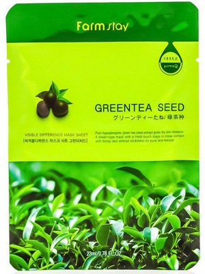 [Farmstay] Тканевая маска с экстрактом семян зеленого чая 23 мл/Visible Difference Green Tea Seed Mask Sheet 23 ml