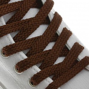 Шнурки для обуви плоские, 8 мм, 130 см, пара, цвет коричневый