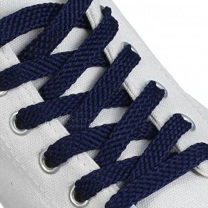Шнурки для обуви, плоские, 8 мм, 120 см, пара, цвет синий