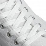 Шнурки для обуви, плоские, 8 мм, 120 см,  цвет белый