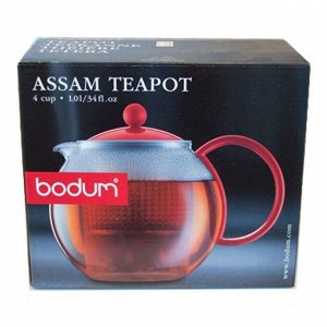 Чайник заварочный с прессом Assam 1 л. белый