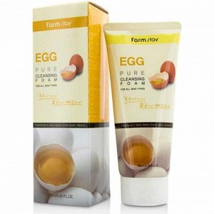 [Farmstay] Пенка для умывания очищающая с яичным экстрактом | FarmStay Egg Pure Cleansing Foam 180 МЛ