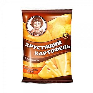 Чипсы Хрустящий картофель в ломтиках 40г/30 Сыр