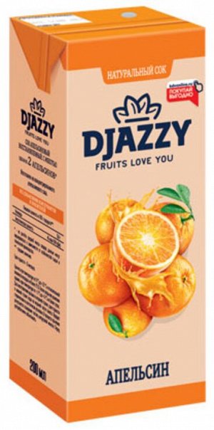 Сок апельсин DJAZZY 0.2л./27
