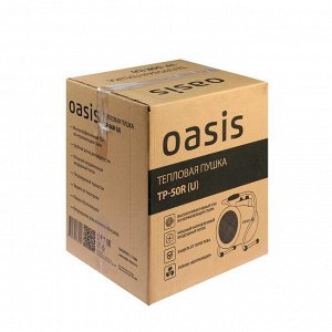 Тепловая пушка Oasis TP-50R, электрическая, 380 В, 30/2500/5000 Вт, 400 м3/ч, до 50 м2, IPX0