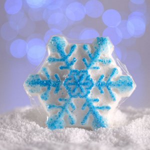 Бурлящая соль для ванн «Снежинка», синяя, с ароматом миндаля, 100 г