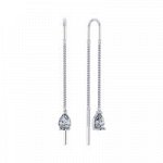 Серьги из серебра с фианитом