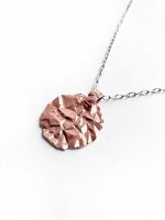 Серебряное колье с круглым медальоном &quot;Folio pink&quot;, 27*27 мм