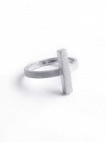 Серебряное кольцо &quot;брусок&quot; сатиновое