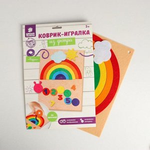 Игрушка из фетра с липучками "Изучаем цвета и счет", лист основа + 25 элементов