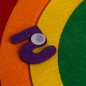 Игрушка из фетра с липучками "Изучаем цвета и счет", лист основа + 25 элементов