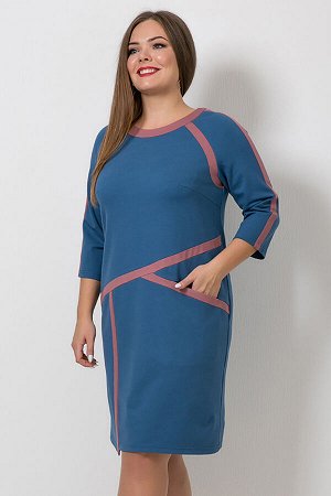 Платье, П-538/3  голубой/пудровый
