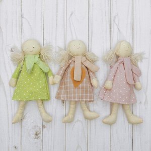 Мягкая игрушка-подвеска кукла «Блондинка», в шарфике, цвета МИКС
