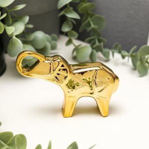 Сувенир керамика "Слонёнок" золото 5,9х10,3х2,6 см