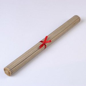 Салфетка плетёная бежевая с коричневым, 30х50, бамбук