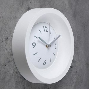 Часы настенные, серия: Классика, плавный ход, d=25.4 см, без стекла, белые