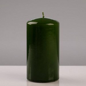 Свеча - цилиндр лакированная, 7?13 см, зелёная