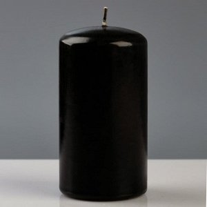 Свеча - цилиндр лакированная, 6?11,5 см, чёрная