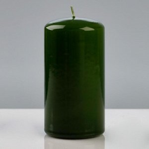 Свеча - цилиндр лакированная, 6?11,5 см, зелёная