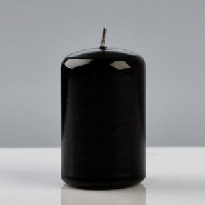 Свеча - цилиндр лакированная, 5?8 см, чёрная